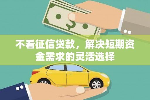 临海不看征信贷款，解决短期资金需求的灵活选择