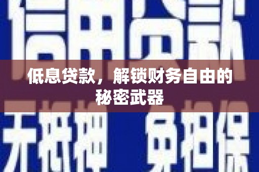 临海低息贷款，解锁财务自由的秘密武器
