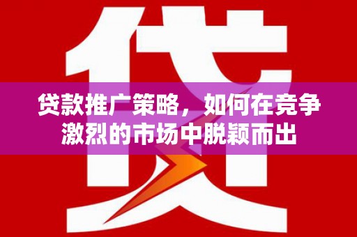 临海贷款推广策略，如何在竞争激烈的市场中脱颖而出