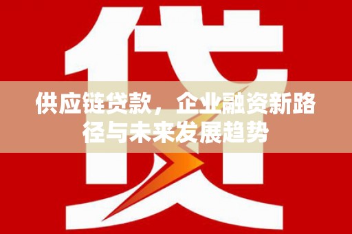 临海供应链贷款，企业融资新路径与未来发展趋势