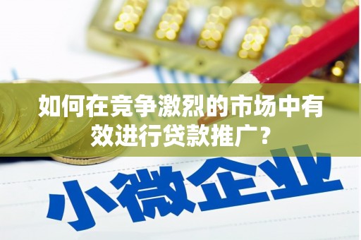 临海如何在竞争激烈的市场中有效进行贷款推广？