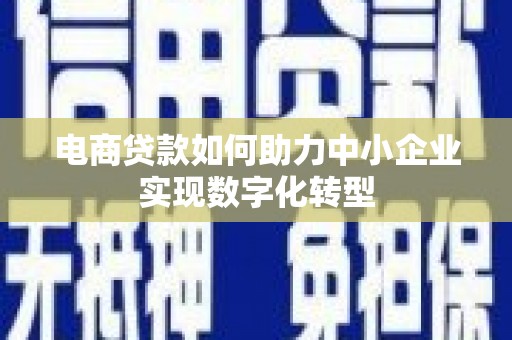 临海电商贷款如何助力中小企业实现数字化转型
