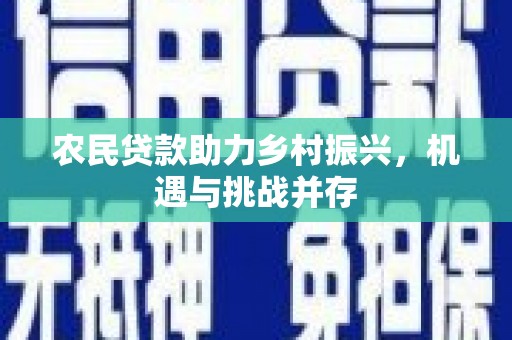 临海农民贷款助力乡村振兴，机遇与挑战并存