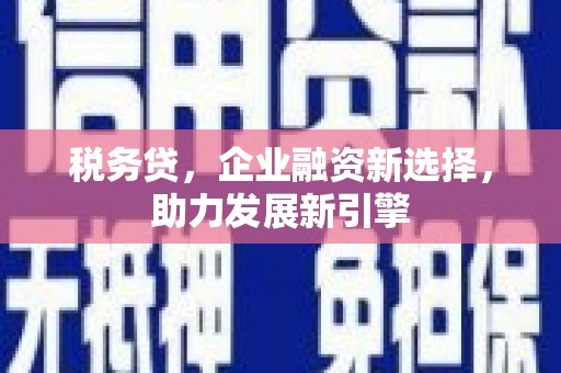 临海税务贷，企业融资新选择，助力发展新引擎
