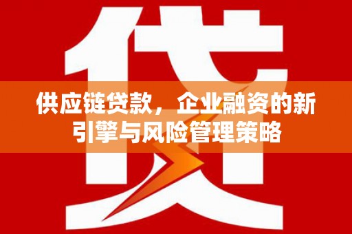 临海供应链贷款，企业融资的新引擎与风险管理策略