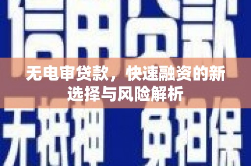 临海无电审贷款，快速融资的新选择与风险解析
