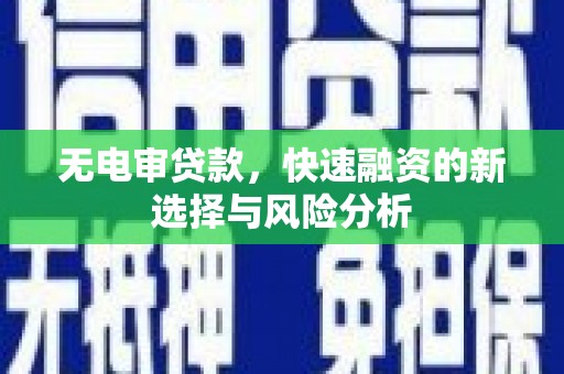临海无电审贷款，快速融资的新选择与风险分析
