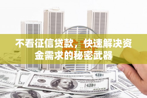 临海不看征信贷款，快速解决资金需求的秘密武器